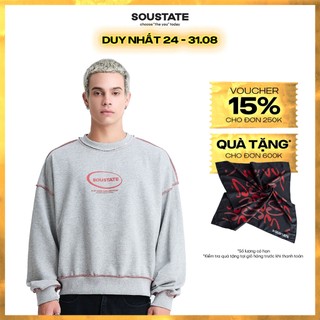 Áo sweater boxy contrast stitich 100% cotton - soustate chính hãng