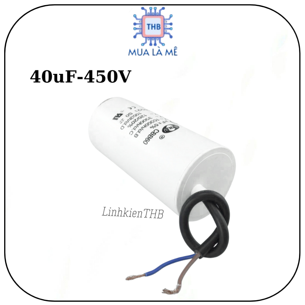 Tụ khởi động CBB60 40uF 450V chính hãng SENJU chất lượng tốt