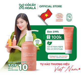 Dung Dịch Vệ Sinh Phụ Nữ Gel x2 Nano Nghệ Hữu Cơ Đào Chín Cỏ Cây Hoa Lá, Lưu Hương, Dưỡng Ẩm, Hồng Mịn 150ml
