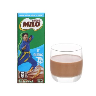 Sữa lúa mạch MILO ít đường hộp 180ml