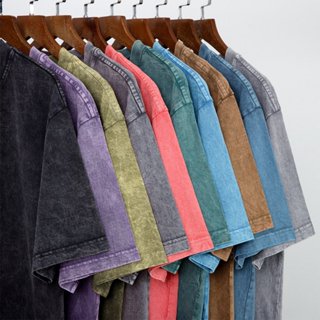 Áo thun trơn Unisex Delfinus Basic Tee Wash loang trơn nam nữ tay lỡ oversize form rộng 10 màu MS010