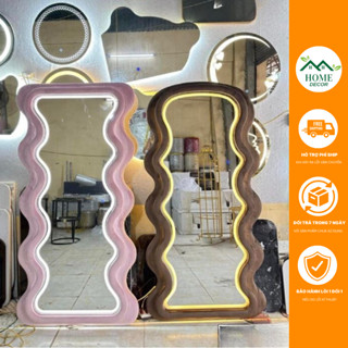 Gương Lượn Sóng Toàn Thân Bọc Nỉ Có Đèn Led KT 80x1m8 Soi  Siêu Đẹp. DECOR HOMES