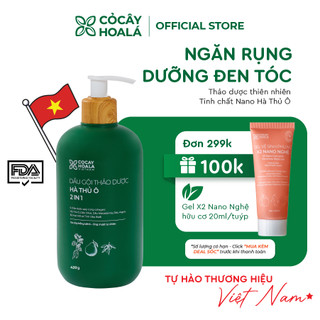 Dầu Gội Thảo Dược Cỏ Cây Hoa Lá Hà Thủ Ô 2in1, Kích Mọc Tóc, Dưỡng Tóc Đen Mượt 420gr - Dành cho tóc bạc sớm