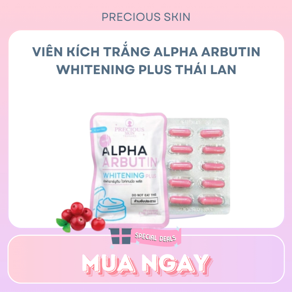 Vỉ 10 Viên Kích Trắng Alpha Arbutin Whitening Plus