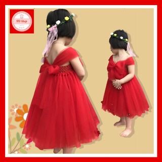 Váy tutu đỏ nơ cho bé