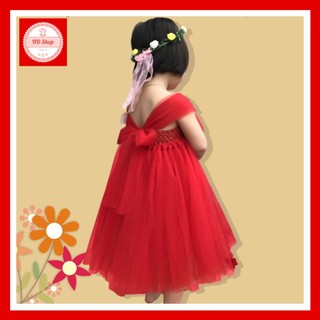 Váy tutu đỏ nơ cho bé