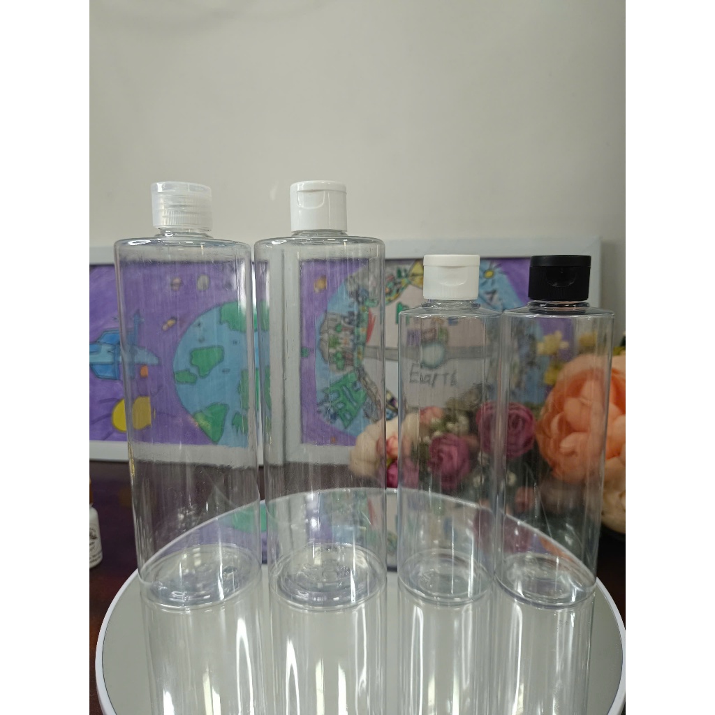 (COMBO 3 CHAI) - Chai lọ nhựa đựng nước tẩy trang, nước hoa hồng CHAI BƯỞI 250ml, 500ml TRONG NẮP BẬ