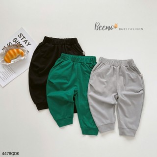 Quần dài Beemo jogger trơn vải cotton 4c cho bé trai mặc đi chơi, đi học từ 9-24kg 4478QDK