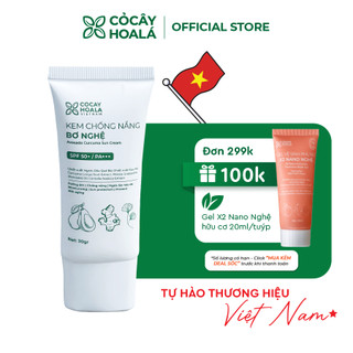 Kem trang điểm chống nắng Bơ Nghệ Cocayhoala SPF50/PA+++ kiềm dầu nâng tone tự nhiên dưỡng da - 30ml
