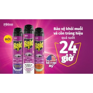 RAID Bình Xịt Côn Trùng Hương Lavender 520ml