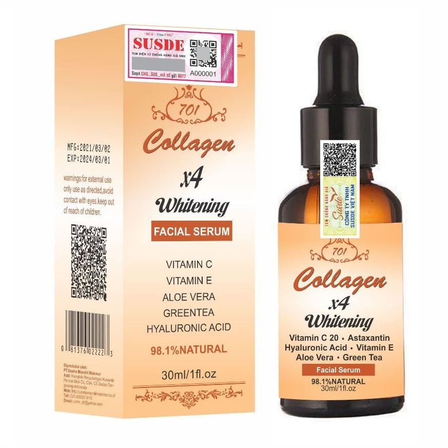 Serum dưỡng trắng da collagen plus vit E 701