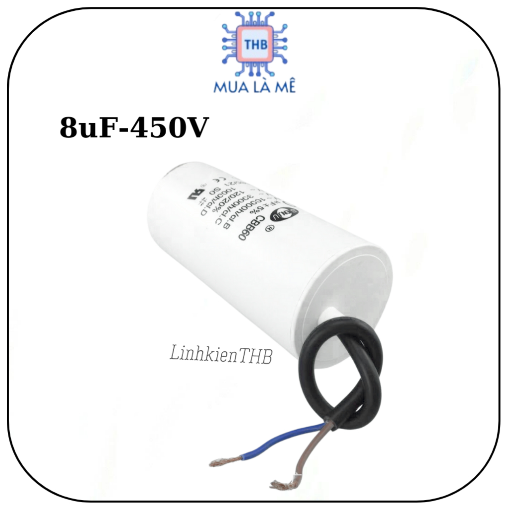 Tụ khởi động CBB60 8UF 450V SENJU chất lượng tốt