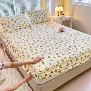 Bộ chăn ga gối 3 Món Cotton đũi dệt bông xơ đậu lành ga gối trần bông đũi cotton, kèm 2 vỏ gối