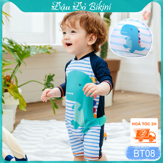 Bộ bơi liền quần cho bé trai nhỏ, chất thun bơi dày dặn, mịn đẹp, thân thiện với làn da của trẻ, size nhỏ từ 8kg | BT08