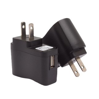 Cốc sạc đen usb 5V-0.5A có đèn led báo, cóc củ sạc loa đài, điện thoại, máy nghe nhạc, quạt đồng hồ chân dẹt dẹp tự ngắt
