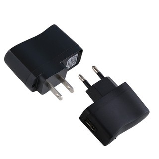 Cốc sạc đen usb 5V-0.5A có đèn led báo, cóc củ sạc loa đài, điện thoại, máy nghe nhạc, quạt đồng hồ chân dẹt dẹp tự ngắt