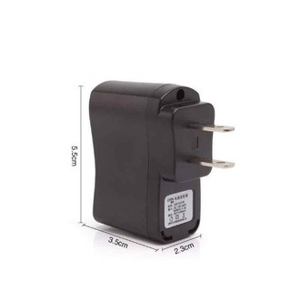 Cốc sạc đen usb 5V-0.5A có đèn led báo, cóc củ sạc loa đài, điện thoại, máy nghe nhạc, quạt đồng hồ chân dẹt dẹp tự ngắt
