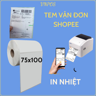 Giấy In VẬN ĐƠN Giao Hàng Từ Phần Mềm Quản Lý Bán Hàng, Shopee, GHTK, SAPO...Khổ giấy 75x100mm