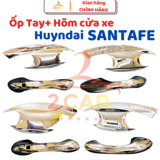 Ốp Tay nắm, Hõm Cửa, chén cửa Xe Hyundai Santafe 2019-2020 2021 2022 2023 2024 mạ crom