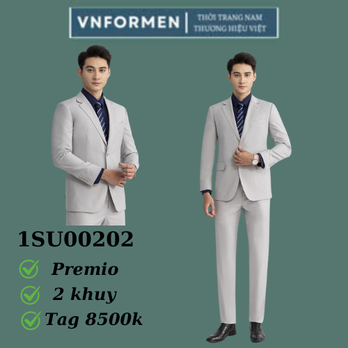 Bộ suit Aristino B lông cừu mềm nhẹ 2 khuy form suông nhẹ 1SU00202