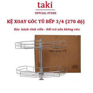 {Nhập Khẩu} Mâm Xoay Góc Tủ 1/2, Kệ Xoay Góc Tủ Bếp INOX Không Gỉ 304 Cao Cấp - Bảo Hành Vĩnh Viễn - Có Thợ Lắp