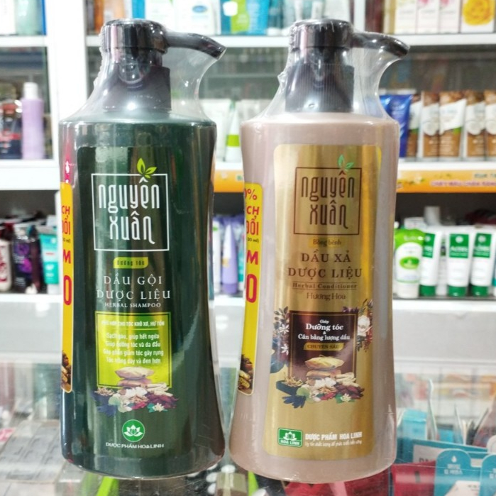 Bộ dầu gội Nguyên Xuân xanh lá (350ml) và dầu xả Nguyên Xuân Hương Hoa (300ml)