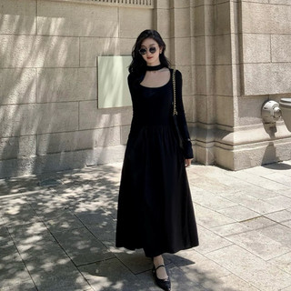 (Góc nhỏ của Mây - ORDER) MV50 Váy dệt kim Mulvan cổ choker dáng xoè dài phong cách Hàn Quốc GNCM