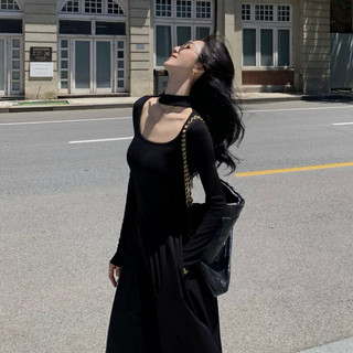 (Góc nhỏ của Mây - ORDER) MV50 Váy dệt kim Mulvan cổ choker dáng xoè dài phong cách Hàn Quốc GNCM