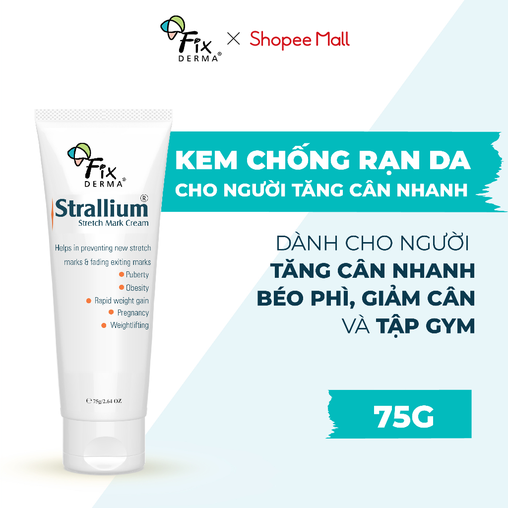 Kem Mờ Rạn Da FIXDERMA Strallium Stretch Mark Cream Mịn Da Cho Bà Bầu Hoặc Tăng Cân 75g - Hùng Lợi