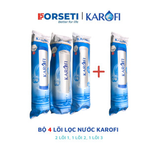 Combo 4 lõi lọc thô (Bộ lọc thô số 1,2,3 + lõi số 1) cho máy lọc nước RO Karofi