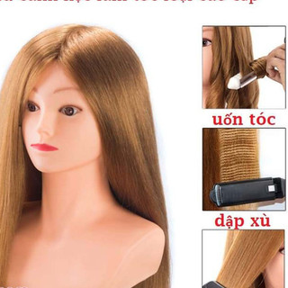 Đầu manocanh học tóc chịu nhiệt tóc thật 95% có vai chính hãng HALOMI uốn duỗi thoải mái