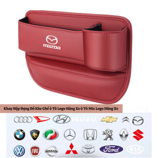 [Sẵn Kho]Hộp Đựng Đồ Khay Để Khe Ghế ô Tô  Kèm Giá Đỡ Cốc Tiện Dụng Cài Khe Hở Khe Ghế Xe Hơi Logo Hãng Xe Ô TÔ
