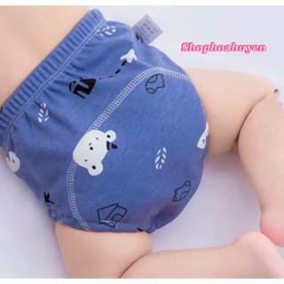  Combo 5 quần bỏ bỉm cho bé Vải Cotton 6 lớp Size  4-15kg - Quần Tập bỏ bỉm Good mama Hàng Chính Hãng 