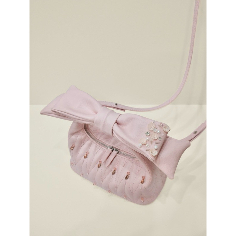 Túi xách nữ 𝐂𝐡𝐥𝐨𝐞 𝐛𝐚𝐠 Hérisson màu hồng chần bông KÈM NƠ THÁO RỜI | BigBuy360 - bigbuy360.vn