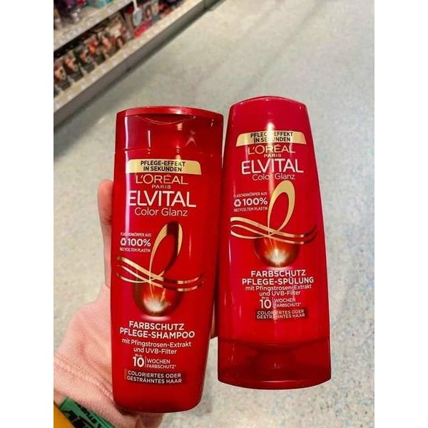 [Đức] Bộ GỘI XẢ LOREAL ELVITAL dầu gội 300ml và dầu xả 250ml
