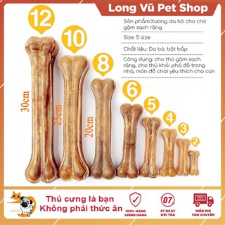 Xương Cho Chó Canxi Da Bò Cho Chó Gặm Sạch Răng Giúp Răng Chắc Khỏe - Long Vũ Pet Shop