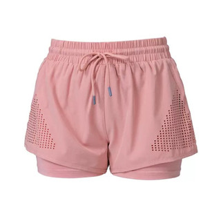 Quần đùi nữ thể thao gym-yoga hai lớp chất thể thao mềm mịn lơp trong thun lạnh( mẫu đục lỗ)