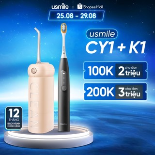 Tăm nước usmile CY1 + Bàn chải điện sóng âm kissday K1