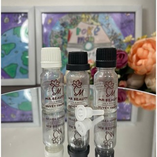 Vỏ chai thủy tinh 10ml TRONG nắp vặn in chữ Huyết Thanh