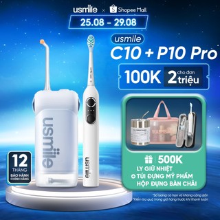 Bàn chải điện sóng âm usmile p10 pro + tăm nước usmile c10