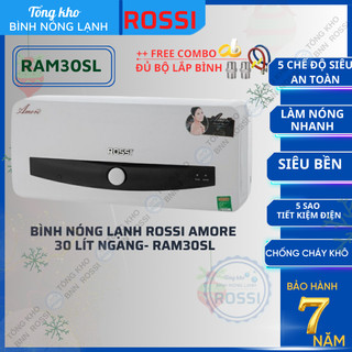 Bình nước nóng gián tiếp Rossi Amore 30 Lít Ngang- RAM30SL, chính hãng, bảo hành 7 năm toàn quốc, Tân Á Đại Thành online