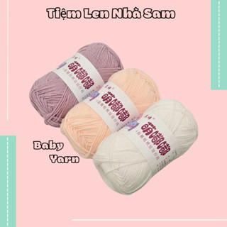 Len Baby Yarn, Len cuộn mềm mại cho bé dùng để đan móc áo, mũ, khăn | Tiệm Len Nhà Sam