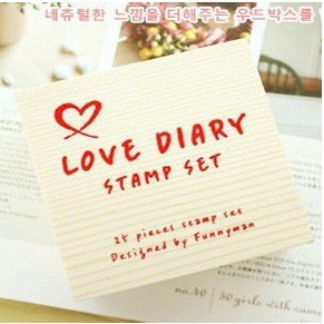 Bộ con dấu Love Diary con dấu stamp kỷ niệm bộ stamp love