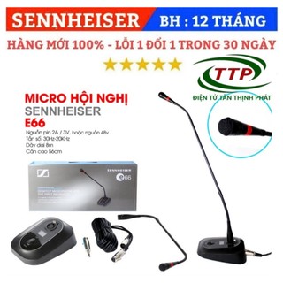 Micro hội nghị cổ ngỗng có dây sennheiser E66 cần dài 56 cm, Mic cổ ngỗng dùng tào đàm họp trực tuyến