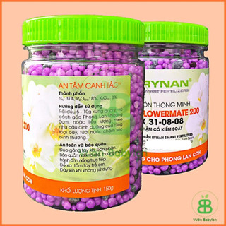 Phân bón tan chậm Rynan 200, phân NPK 31-08-08 tan chậm chuyên dùng cho hoa lan và hoa kiểng Vuonbabylon  - Hủ 150gram