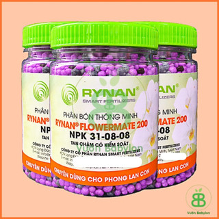 Phân bón tan chậm Rynan 200, phân NPK 31-08-08 tan chậm chuyên dùng cho hoa lan và hoa kiểng Vuonbabylon  - Hủ 150gram