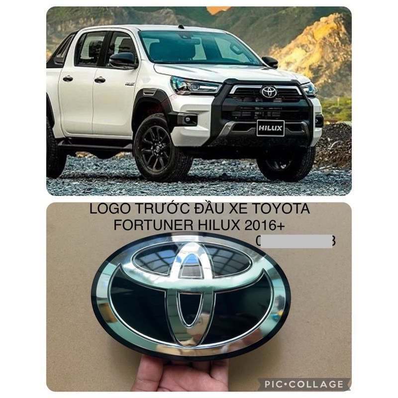 LOGO TRƯỚC ĐẦU XE TOYOTA FORTUNER HILUX 2016+ PARADO 2017-2021 MÀU ĐEN 3d