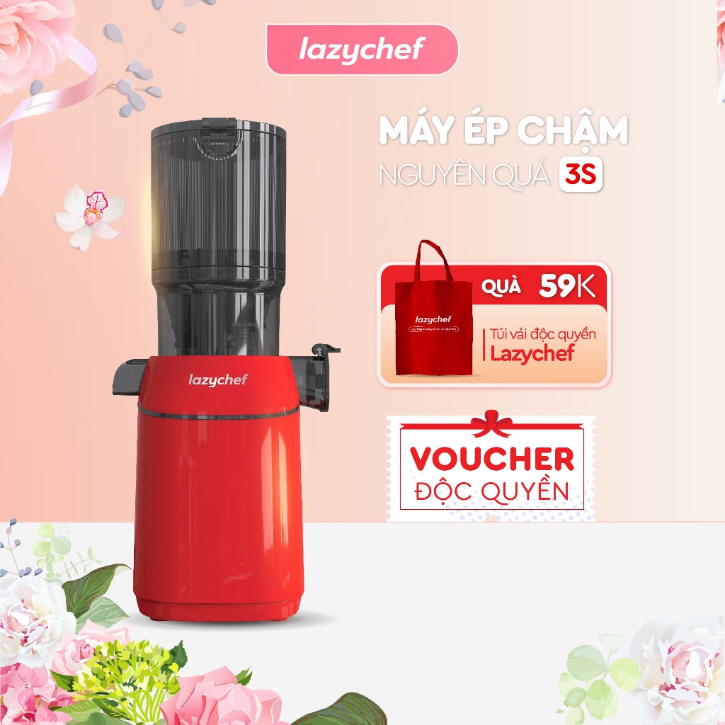 Máy Ép Chậm Nguyên Quả Lazychef 3S Dòng Premium 200W, Máy Ép Trái Cây, Máy Làm Kem Hoa Quả, Chính Hã