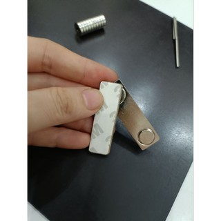 Nam châm cài áo 2 nút dài (45x13) nam châm biển tên