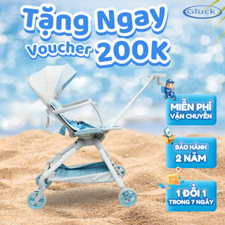 Xe đẩy 2 chiều cho bé, gấp gọn gluck, xe đẩy chống sốc, xoay 360*, tương tác với bé, mã g6 gluck